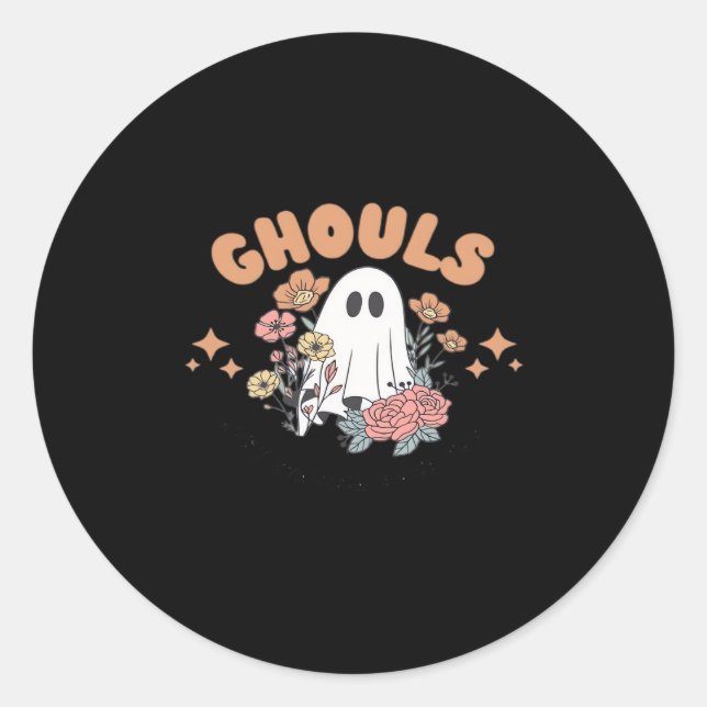 Ghouls Just Wanna haben Spaß Halloween Art Sloth D Runder Aufkleber (Vorderseite)