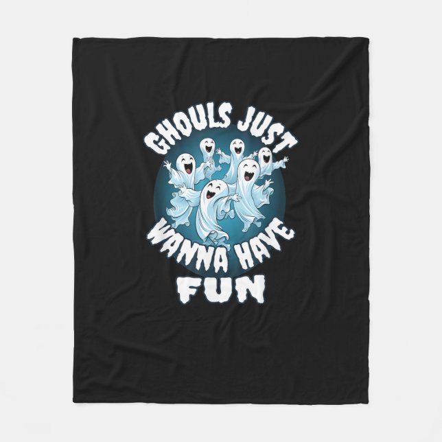 Ghouls Just Wanna haben Spaß Sloth Halloween Fleecedecke (Vorderseite)