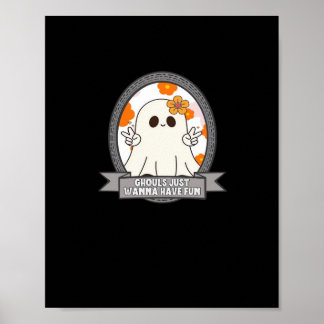 Ghouls Just Wanna haben Spaß Sloth Halloween Poster