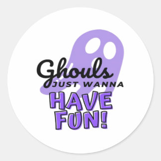 Ghouls Just Wanna haben Spaß Sloth Halloween Runder Aufkleber