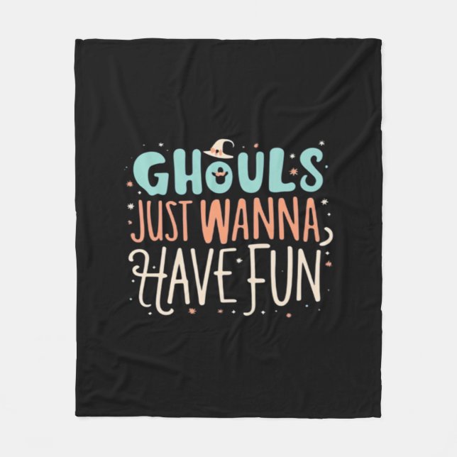 Ghouls Just Wanna hat Spaß Sloth Vibes Fleecedecke (Vorderseite)
