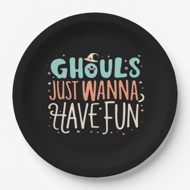 Ghouls Just Wanna hat Spaß Sloth Vibes Pappteller (Vorderseite)