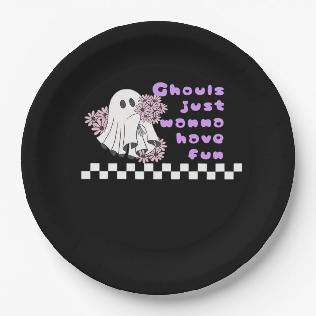Ghouls Just Wanna Have Fun - Faulenzen in einem Ko Pappteller (Vorderseite)