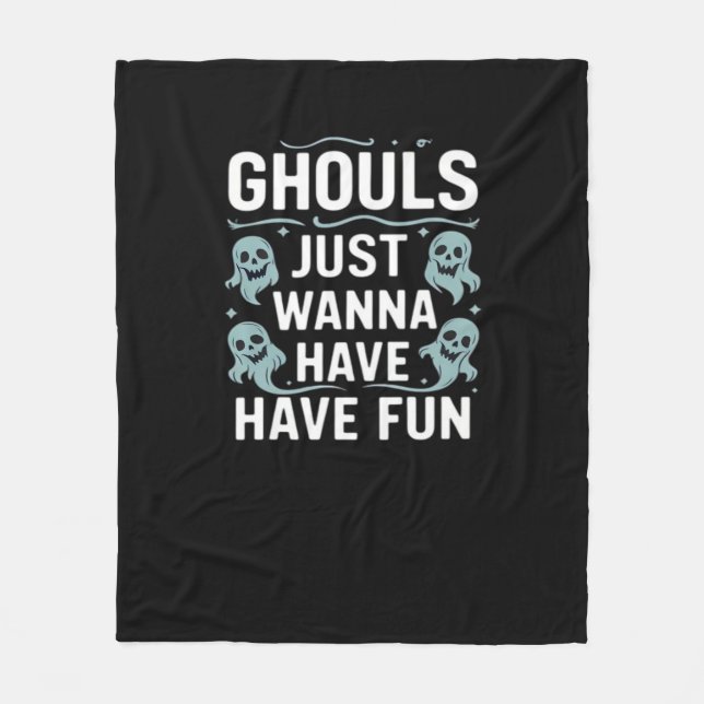 Ghouls just wanna have fun - Groovy Halloween Fleecedecke (Vorderseite)