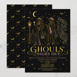 Ghouls‘ Nacht aus Halloween Mädchenabend Einladung