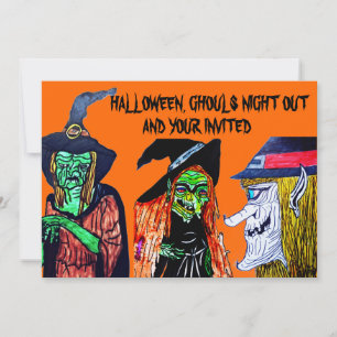 GHOULS NIGHOUT HALLOWEEN-PARTY Einladung
