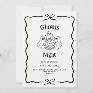 Ghouls Night Doodle Halloween-Party-Einladung Einladung