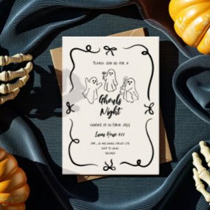Ghouls Night Doodle Halloween-Party-Einladung Einladung