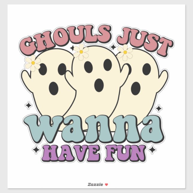 Ghouls nur Wanna haben Spaß Ghost Aufkleber (Blatt)
