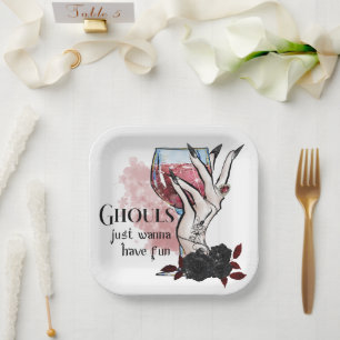 Ghouls nur Wanna haben Spaß Halloween Pappteller