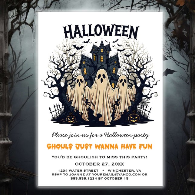 Ghouls nur Wanna haben Spaß Halloween-Party Einladung (Von Creator hochgeladen)