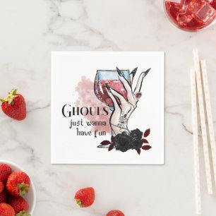Ghouls nur Wanna haben Spaß Halloween Serviette