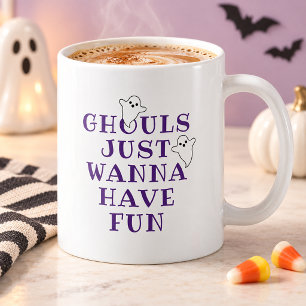 Ghouls nur wollen Spaß haben Lila Halloween Kaffeetasse