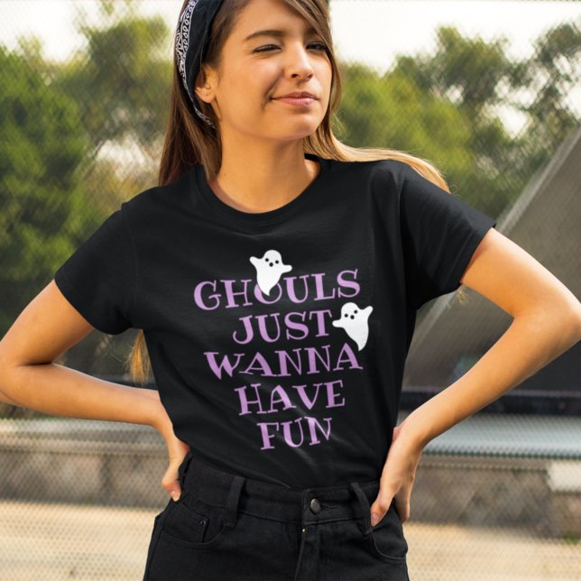 Ghouls nur wollen Spaß haben Lila Halloween Tri-Blend Shirt (Von Creator hochgeladen)