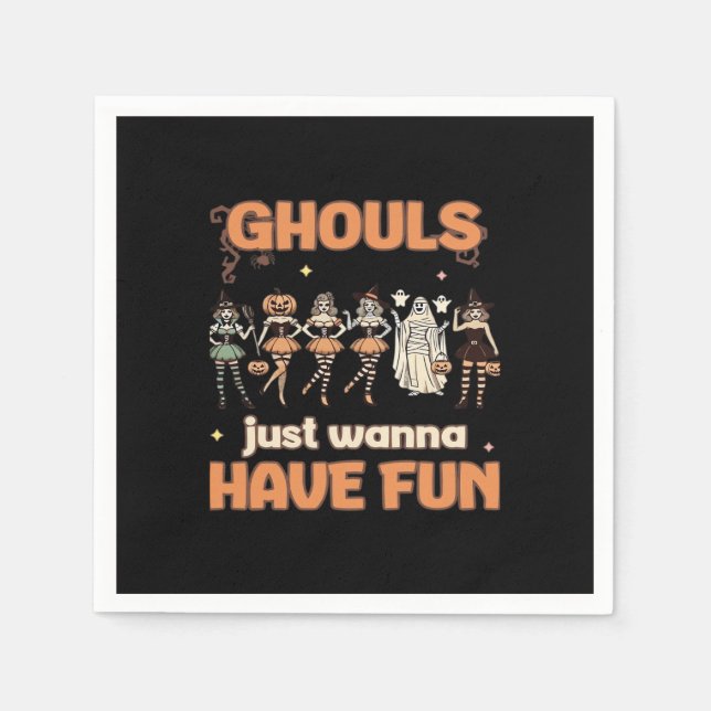 Ghouls nur wollen Spaß Halloween Herbststimmung Serviette (Vorderseite)
