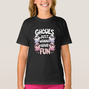 Ghouls nur wollen Spaß pink Lila Halloween T-Shirt