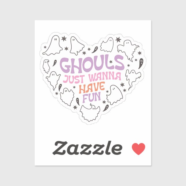 Ghouls woll, Halloween zu spielen Aufkleber (Blatt)