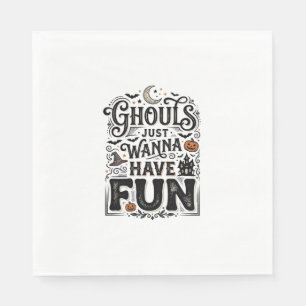 Ghouls wollen nur Spaß haben Halloween Vektor Desi Serviette