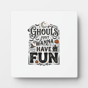 Ghouls wollen nur Spaß haben Halloween Vektordesig Fotoplatte