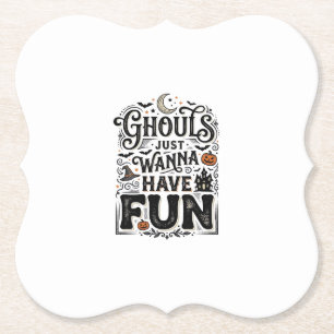 Ghouls wollen nur Spaß haben Halloween-Vektordesig Untersetzer