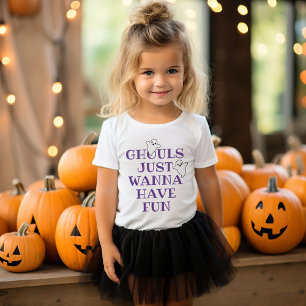 Ghouls wollen nur Spaß haben Mädchen Weißen Hallow Kleinkind T-shirt