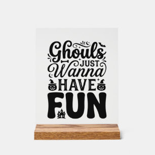 Ghouls wollen nur Spaß haben Vintage Halloween SVG Acrylschild
