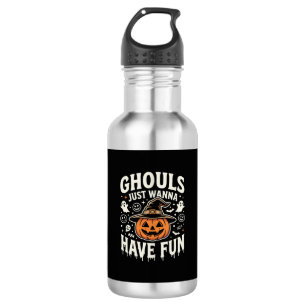Ghouls wollen nur Spaß Halloween-Kürbis Edelstahlflasche
