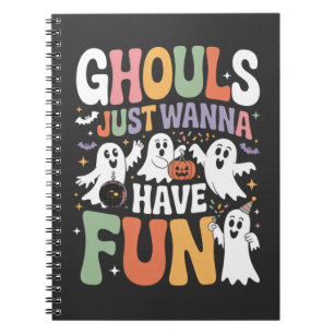 Ghouls wollen nur Spaß Retro-Geist Halloween Notizblock