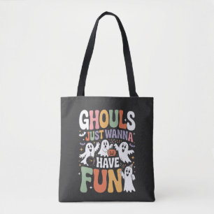 Ghouls wollen nur Spaß Retro-Geist Halloween Tasche