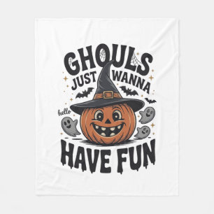 Ghule wollen nur Spaß haben Halloween-Kürbis-Geist Fleecedecke
