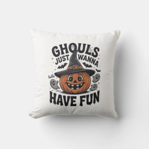 Ghule wollen nur Spaß haben Halloween-Kürbis-Geist Kissen