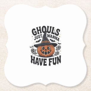 Ghule wollen nur Spaß haben Halloween-Kürbis-Geist Untersetzer