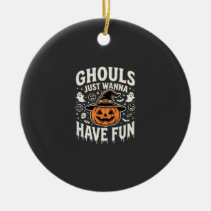 Ghule wollen nur Spaß Halloween-Kürbis Keramik Ornament