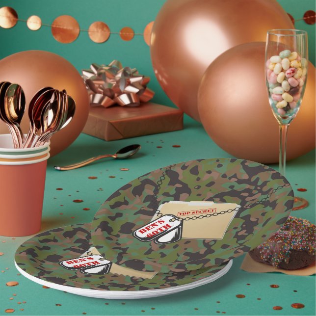 GI Camouflage Top Secret Soldier Party Teller (Multi)