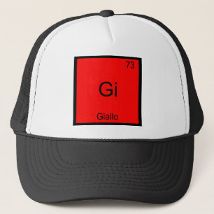 Gi - Giallo Lustiges Chemie-Element-Symbol-T-Shirt Truckerkappe