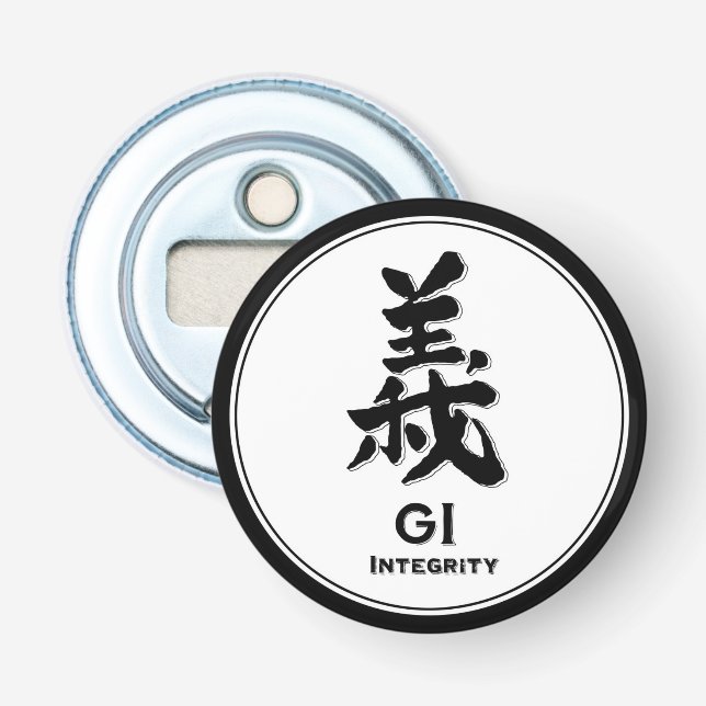 GI Integrität Bushido Samurai Kanji Tattoo Flaschenöffner (Vorderseite)
