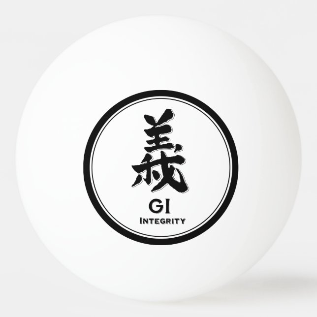 GI Integrität Bushido Samurai Kanji Tattoo Tischtennisball (Vorderseite)