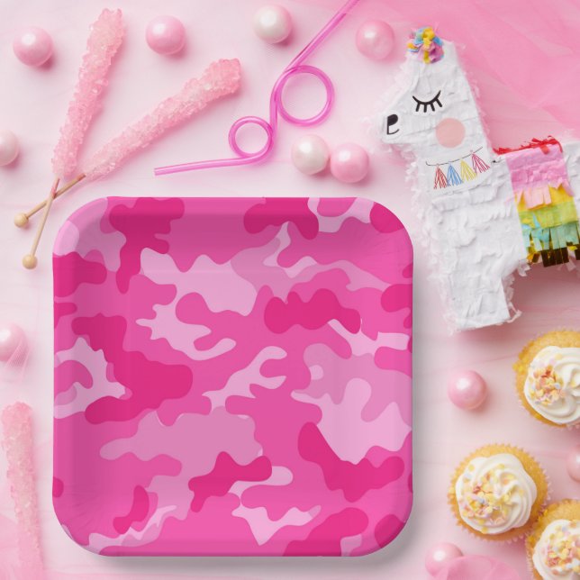 GI JANE Military Camouflage Cocktail Party Pappteller (Party)