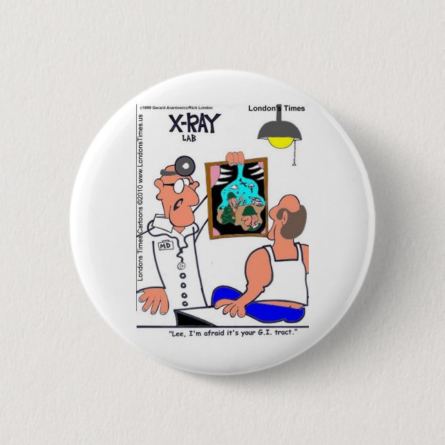 GI Tract Funny Gastrointestinal Medizinische T-Shi Button (Vorderseite)