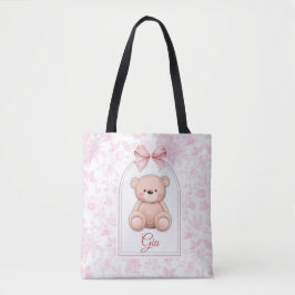 Gia | Benutzerdefiniertes rosa Teddy-Bär-Kinderzim Tasche