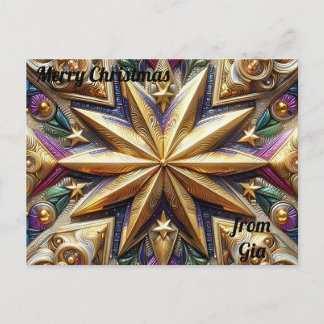 GIA ~ CHRISTMAS ~ 3D star pattern ~ Postkarte