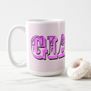 Gia Name in dimensionalem Rosa Kaffeetasse