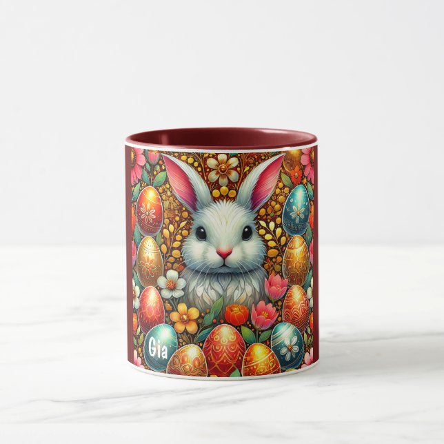 GIA ~ OSTERHASE Eier Blumen ~ Tasse (Zentrum)