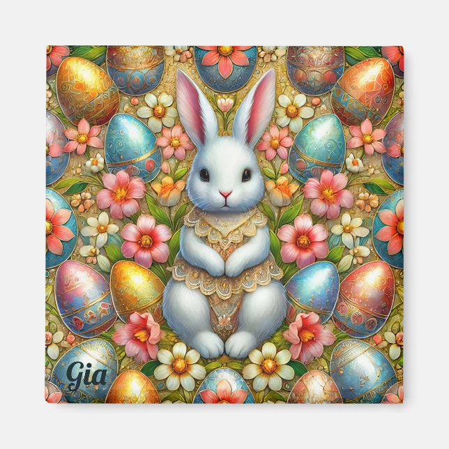 GIA ~ Osterhase und Eier ~  Magnet (Vorne)
