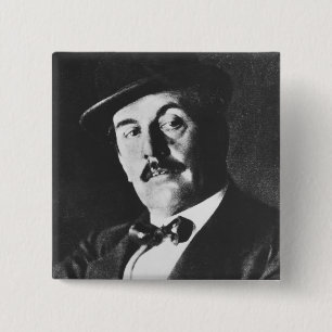 Giacomo Puccini (1858-1924) 1924 (photolitho) (b/w Button