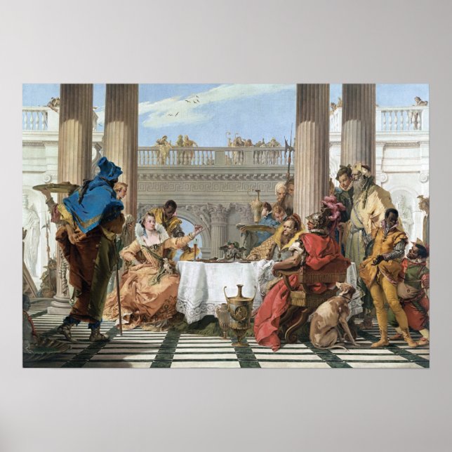 Giambattista Tiepolo Das Bankett von Cleopatra Poster (Vorne)