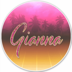 Gianna Prénom Golden Pink Autocollants