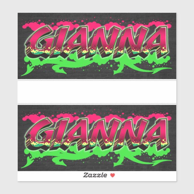 Gianna Vorname Name Graffiti Aufkleber Sticker (Blatt)