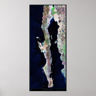 Giant 41"x96" Baja California satellite poster