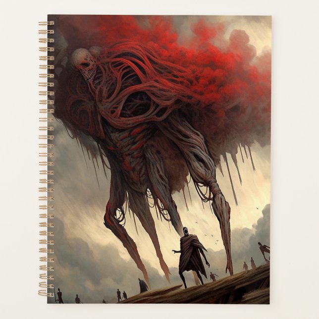 Giant Alien Walking Science Fiction Horror Kunst Planer (Vorderseite)